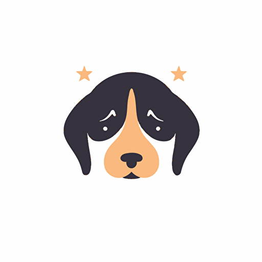 cute astral pup, star on his head, logo, minimal, white background, vector