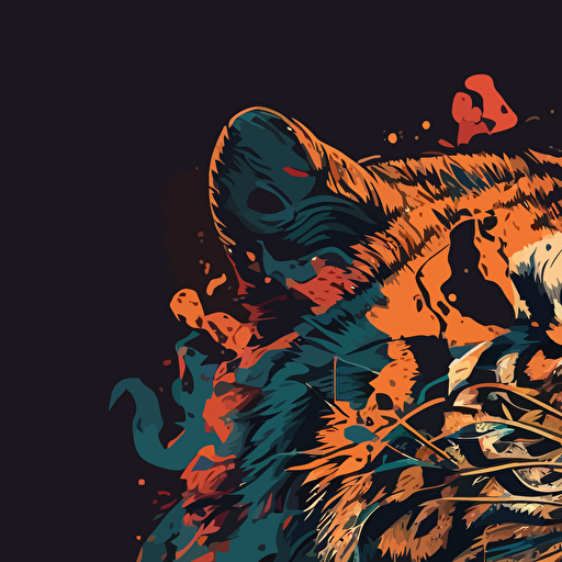 angry tiger vector art