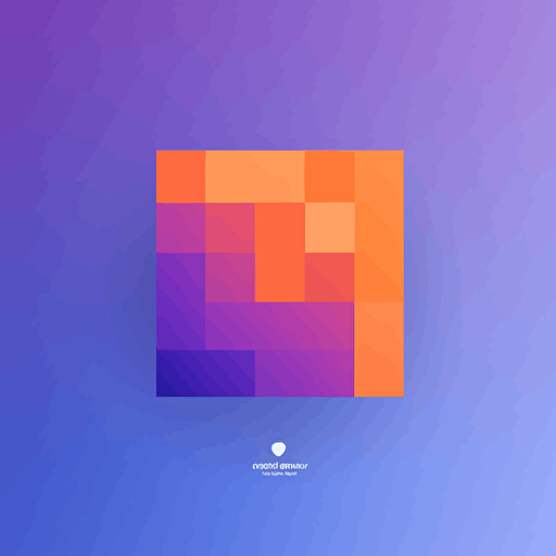 flat vector logo of square, blue purple orange gradient, simple minimal, by Ivan Chermayeff