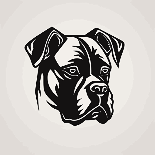 a logo of a boxer dog that is minimal vector vector art