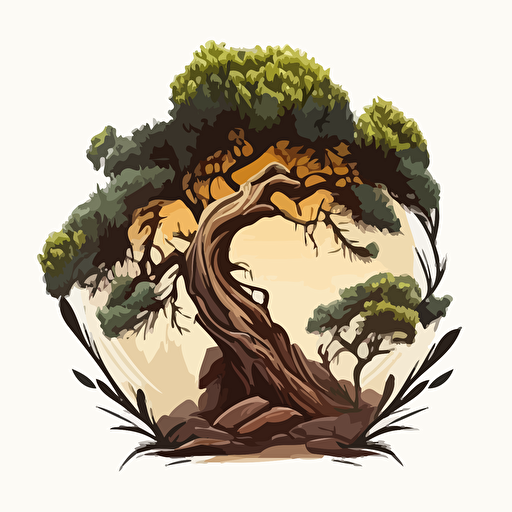 vector logo of a juniper tree