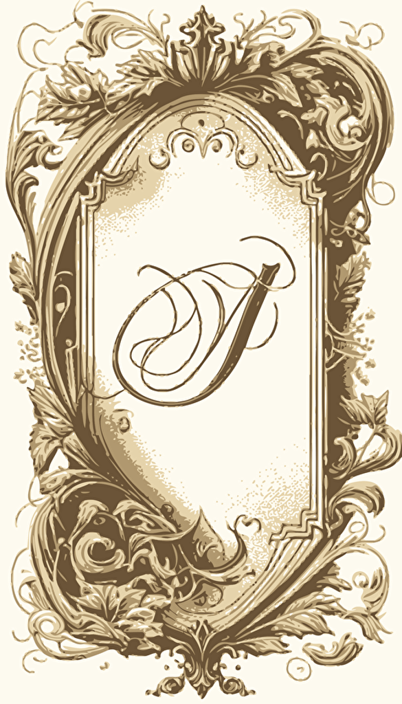 Victorian design Wedding LEtter Rectangular frame, Vector