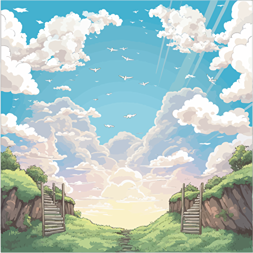 heaven background cartoon anime, Vector illustration,