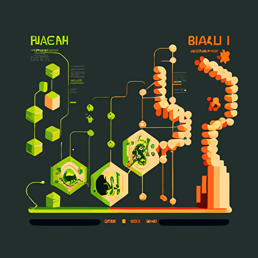 A stuning vector illustration, of the process and change in evolution, between atoms and pixels