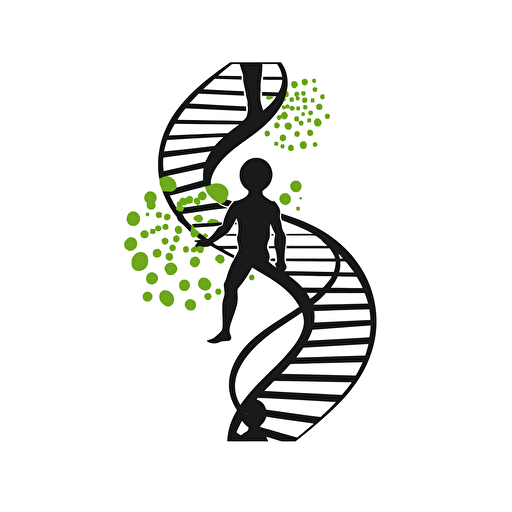 a logo for a forensics lab, dna strand, scale, vectorial, 2d, white background,