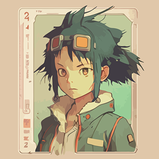 2d vector, anime, studio ghibli, tarrot card, portriat