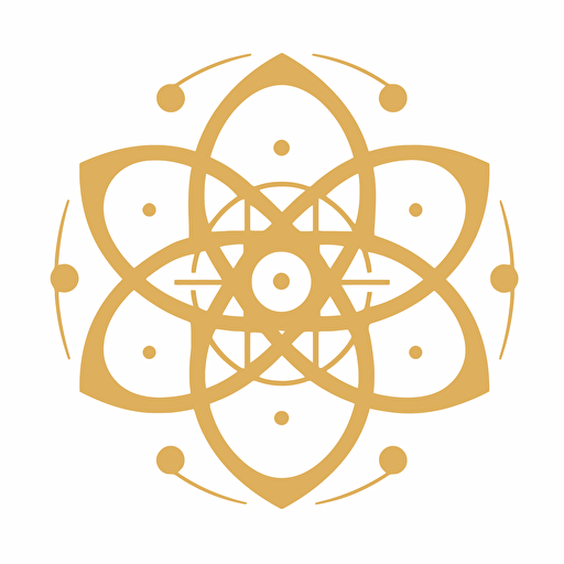 Insignia, School of Nuclear Science, no lettering, no image noise, white background, flat vector illustration,