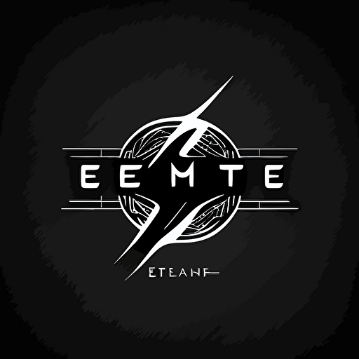 Minimalist Vector logo for Electric, E Logo black and white