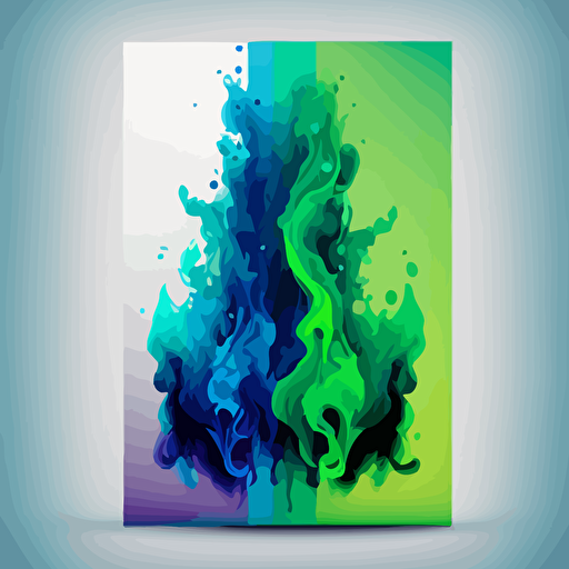 blue and green fire spanning the whole canvas, airbrush style, transparent background, vector the image