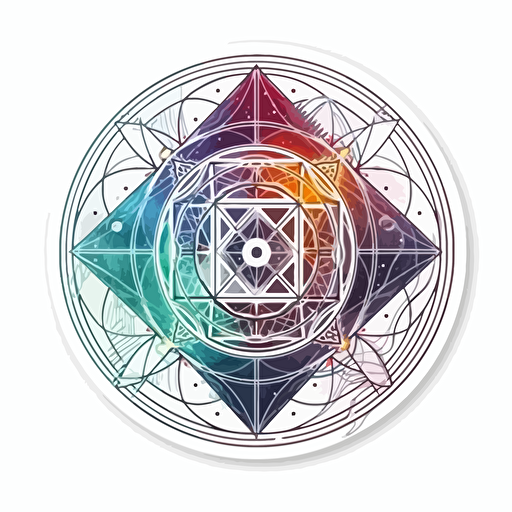 sticker , vector, reiki crystal grid for distant healing, organic