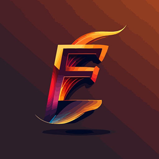 a simple, clean line logo consisting of the letters F and E, vector style, warm colors, fire theme