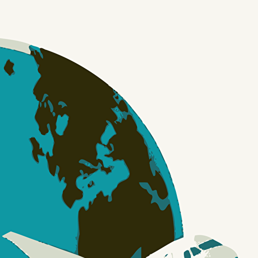 globe with airline flat vector logo