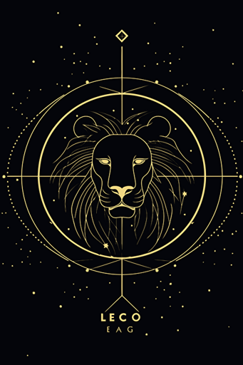 minimalist trendy art of Leo Zodiac sign, vector