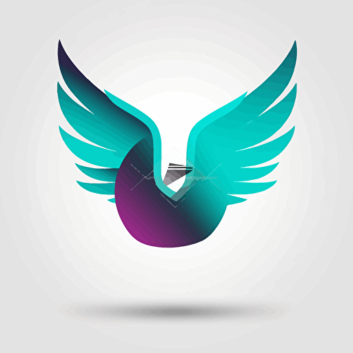 Logo, vector, wing at a chatbox flying, with this colors #F8564#