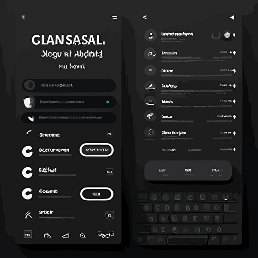 chatroom UI, clean, modern, minimal, dark theme, black theme, white font, chat, aol, facebook messenger, messenger, flat UI, flat vectors