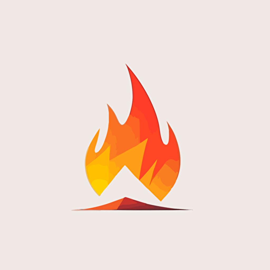 Very Minimal flat logo, very basic form of wildfire, very simple clean design, very basic shape, geometric, , vector, 2d, flat, computer system, satellite, simple, technology, big data, minimalistc, clean, no text, , no shadows, P S professional Logo called gymfire