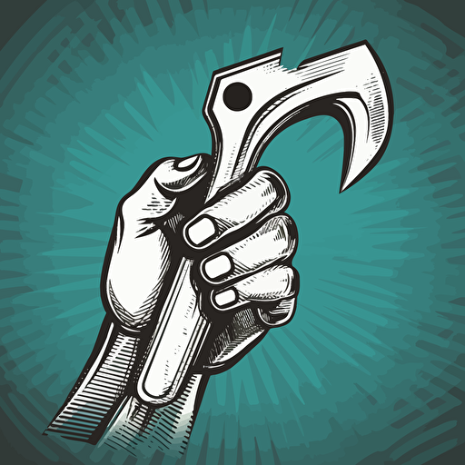 a illustration in vector style of a hand holding a spanner