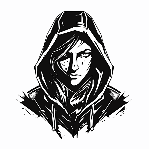 black logo, Simple Vector logo, esport, white background, street, graff