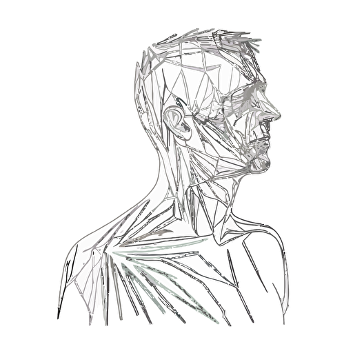 Line drawing, vector, flat, invesstor in pain, white color