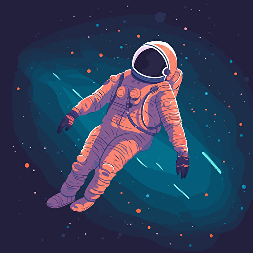 vector art of a minimalist astronaut floating in the universe