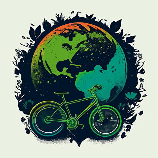 earthday and bicycle vector design, full color, printable, bicycle themed, no text