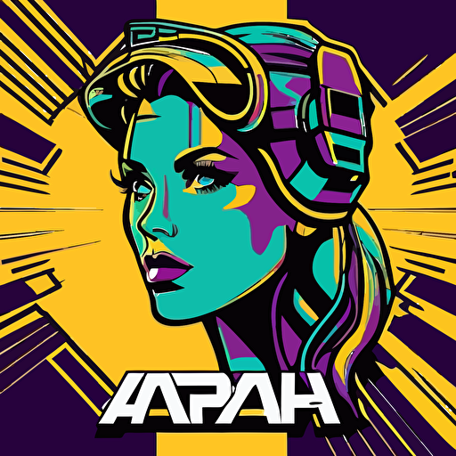 popart logo for AI powered tech and art company, vector, simple