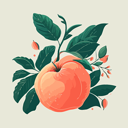 simple vector peach with coral color