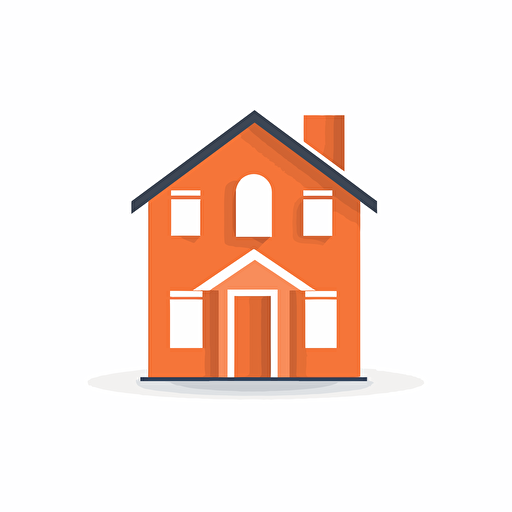 flat logo of a modern house do not use the color white in the logo, vector style on white background