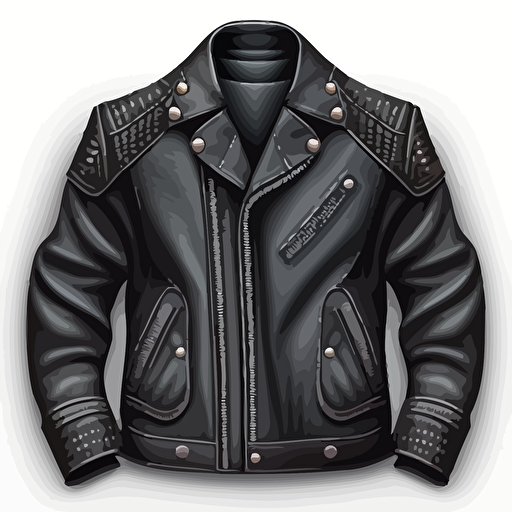 favicon, vector art, leather jacket black, high quality