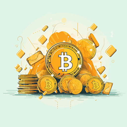 Money, cryptocurrency in vector style