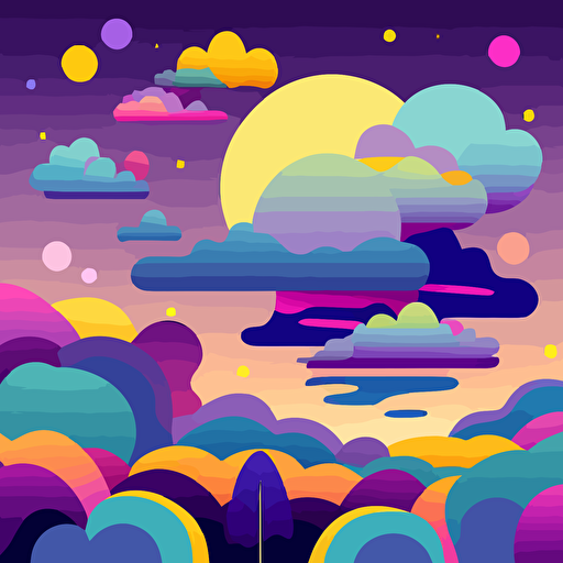 PATTERN VECTOR STYLE, PURPLE, YELLOW AND BLUE SKY