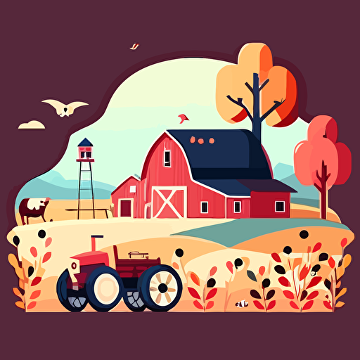 farm background, flat color vector art