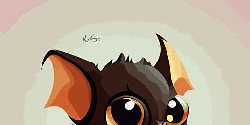 cute bat cartoon vector style