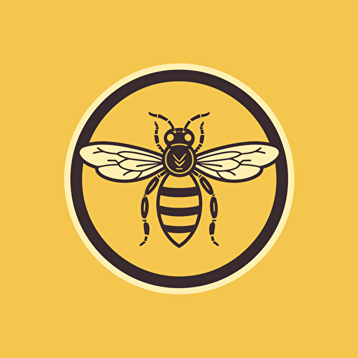 logo for company dealing with bees and bee product, vector, minimalistic, solid colored background,