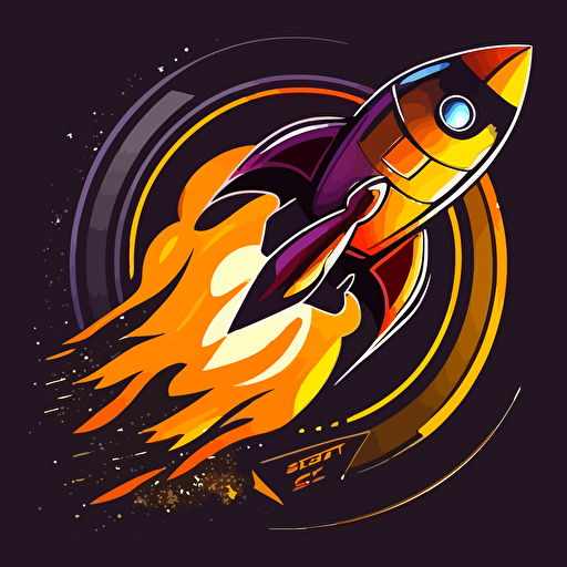vector rocket logo, design software, vector desgin, flat image, simple