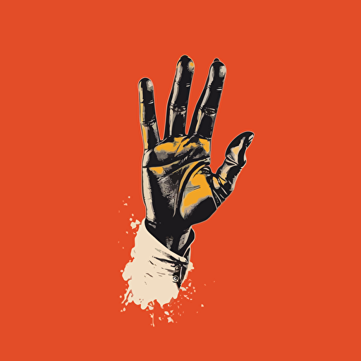 hand with glove, vector
