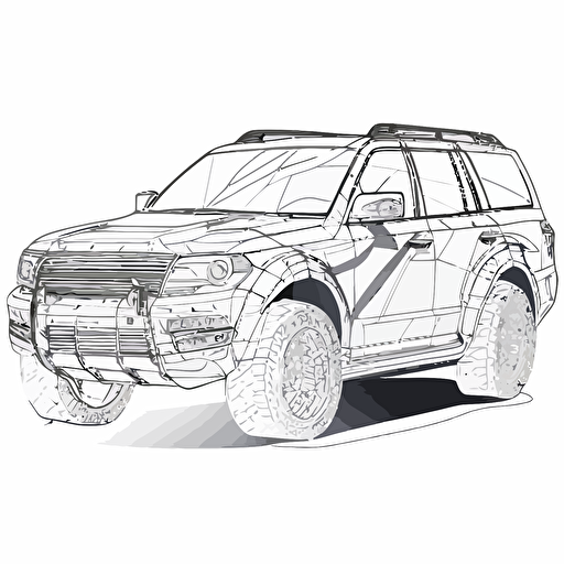 vector line drawing of the world's safest SUV