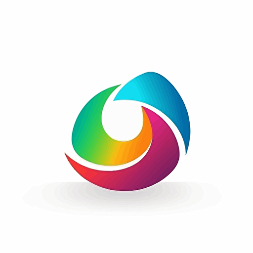 Colorful Abstract Shape Vector Logo, white background