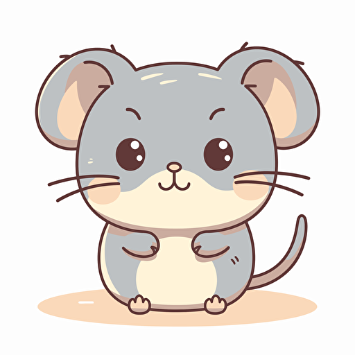 a cute fluffy mouse, vector, a simple drawing, q 2