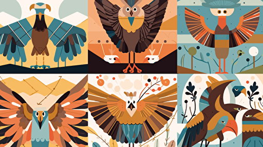 Subject: ancient Sumerian mythology Style: Charley Harper, vector art