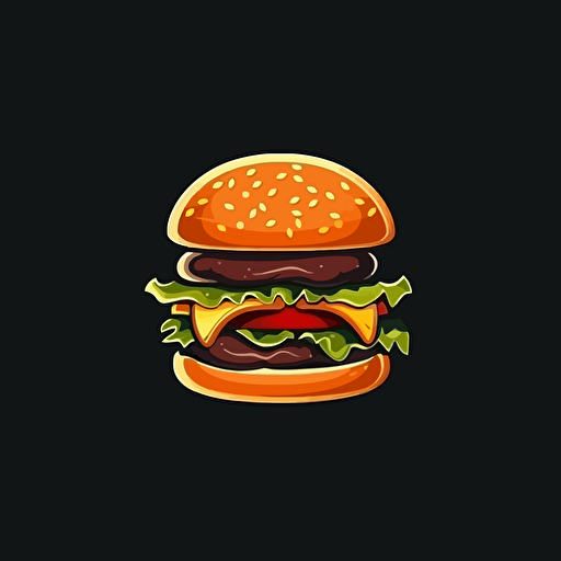 hamburger logo with letter W inside, vector style