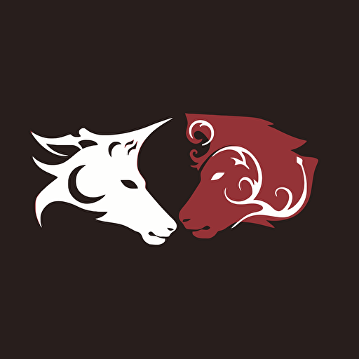 a side profile vector logo of mythical creature that has the body of a shark and the head of a wolf