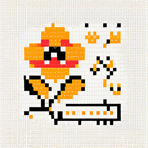 Cross-stitch style, illustration modern, simple, vector, minimalism, white background,