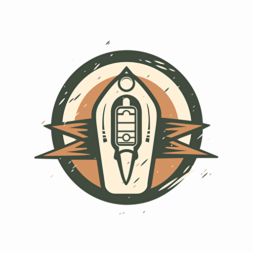 simple symbol design of speed and technology, 1950's, fallout 4, flat 2d, vector, company logo, white background