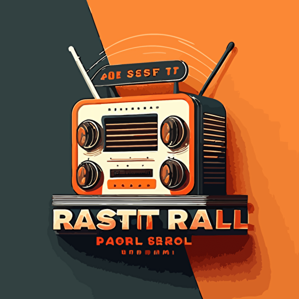 modern, vector, flat, logo for radio station