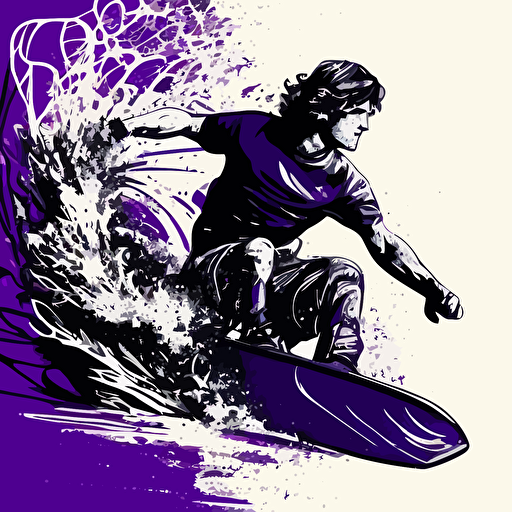 vector bodyboarder outline