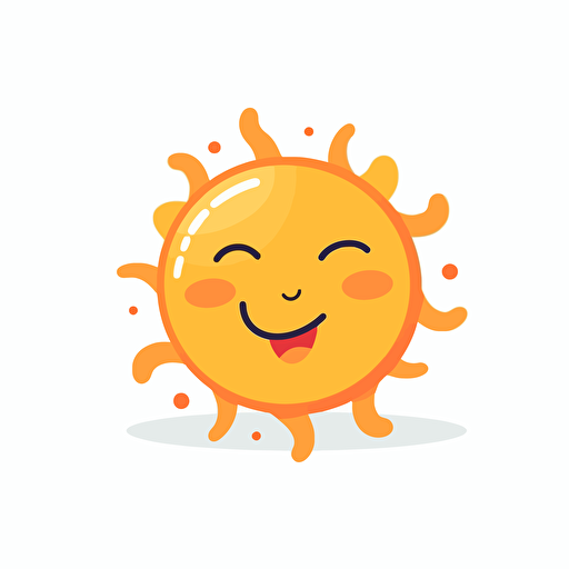 flat vector illustration of the sun a white background