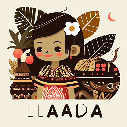 bali indonesia cute cultural vector