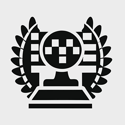 award icon, board games, simple vector, black and white