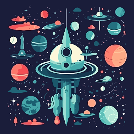 vector minimalism of a cartoon version of space